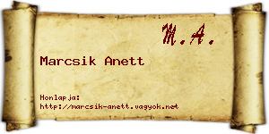 Marcsik Anett névjegykártya