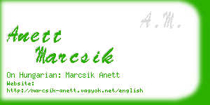 anett marcsik business card